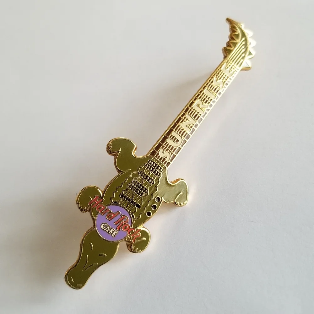 Hard Rock Sunrise alligator guitar pin pals FL Florida brooch hrc